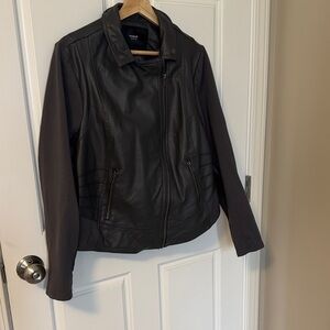 Torrid Black/Grey Leather Jacket